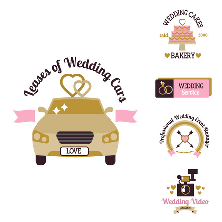 Wedding vector photo or event agency logo badge camera photographer vintage template illustration.のイラスト素材