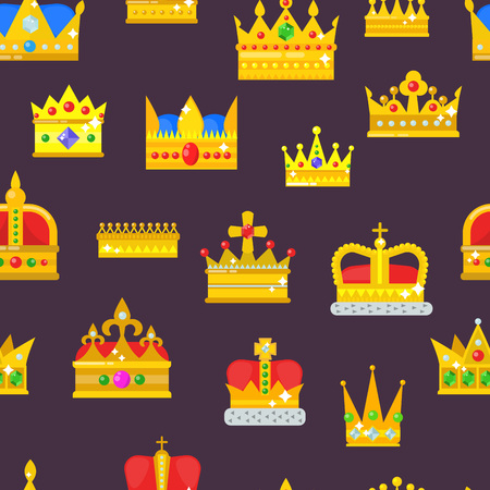Crown vector seamless pattern backgroundのイラスト素材