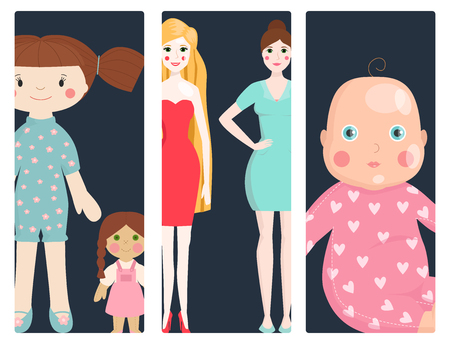Doll toy character cards gameのイラスト素材