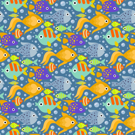 Colorful fish drawing image illustrationのイラスト素材