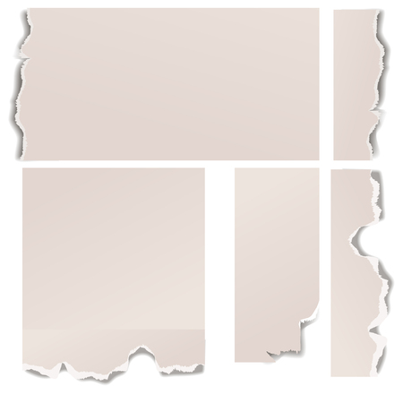 Torn edges paper hole lacerated ragged edge and crack realistic 3d style vector illustration concept grunge page template.のイラスト素材