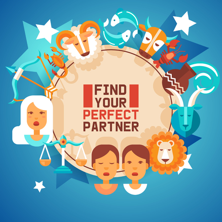 Zodiac signs banner vector illustration. Horoscope, astrology icons such as Aries, Taurus Gemini, Cancer Leo, Virgo Libra, Scorpio Sagittarius Capricorn, Aquarius, Pisces.のイラスト素材