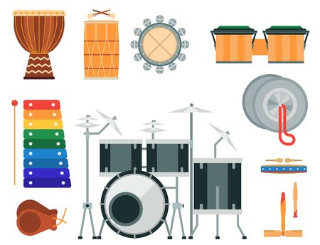 Musical drum wood rhythm music instrument series percussion musician performance illustrationの写真素材