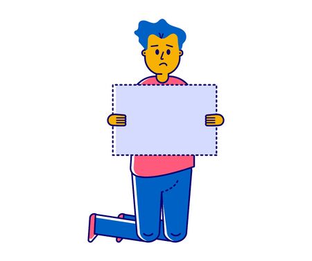 Protest people against discrimination All Lives Meter, set of cartoon characters isolated on white, vector illustration. Men and women activists protest with signboards, anti racism discrimination demonstration.のイラスト素材