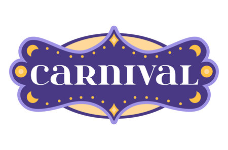 Label web banner welcome to the circus carnival slogan, badge tag celebration holiday vector icon illustration isolated on whiteのイラスト素材