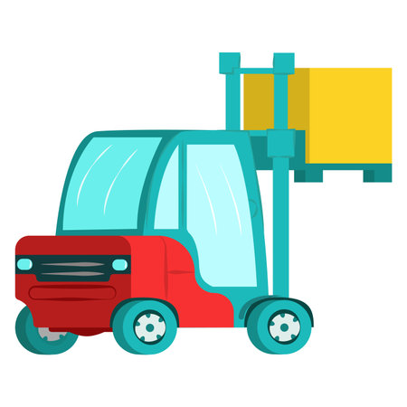 Forklifts reliable heavy loader truck. vector illustration isolated on white Heavy duty equipment, forkliftのイラスト素材
