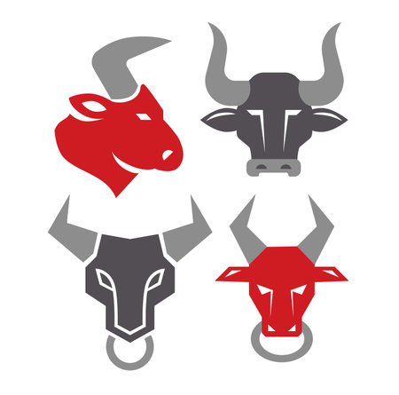 Cow or bull farm animal isolated on white vector illustrationのイラスト素材
