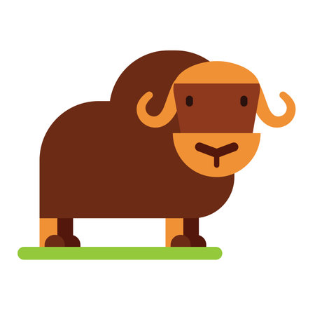 Cow or bull farm animal isolated on white vector illustrationのイラスト素材