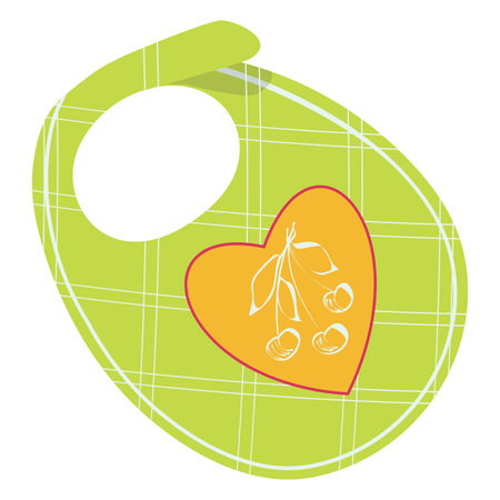 Abstract green and yellow palette with heart shape and olives. Modern olive oil packaging design vector illustration.のイラスト素材