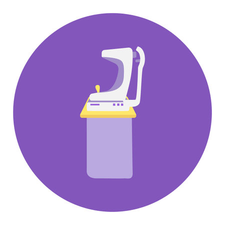 Dental chair vector illustration in a clinic setting. Dentistry, oral care and medical equipment concept icon.のイラスト素材