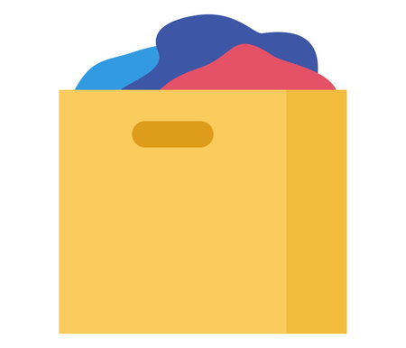 Yellow folder with multicolored papers sticking out. Office organization and paperwork sorting vector illustration.のイラスト素材