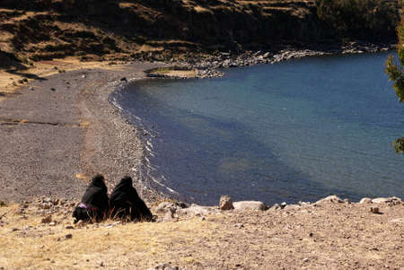 Amantani island, Titicaca lake, Peruのeditorial素材