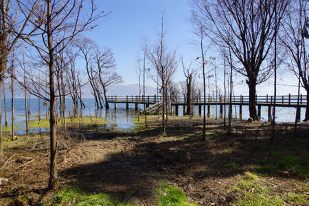 Erhai Lake near Dali, Yunnan province, Chinaの写真素材