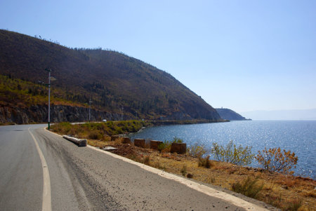 Erhai Lake near Dali, Yunnan province, Chinaの写真素材