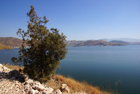 Erhai Lake near Dali, Yunnan province, Chinaの写真素材