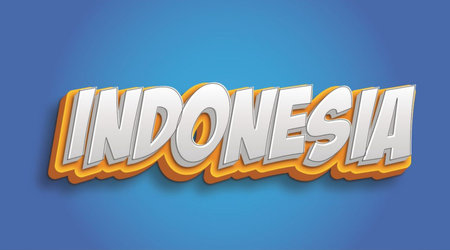 Indonesia Text in 3d Style for Title or Headline.の写真素材