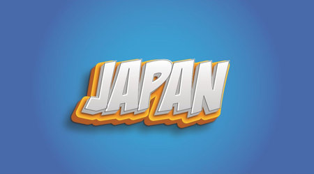 Japan Text in 3d Style for Title or Headline.の写真素材