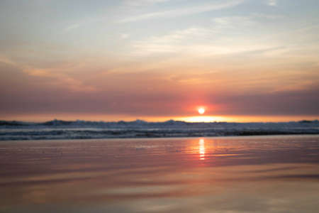 sunset in atlantic ocean beach