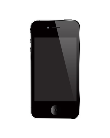 Render of closed touch screen cell phone against white backgroundの写真素材