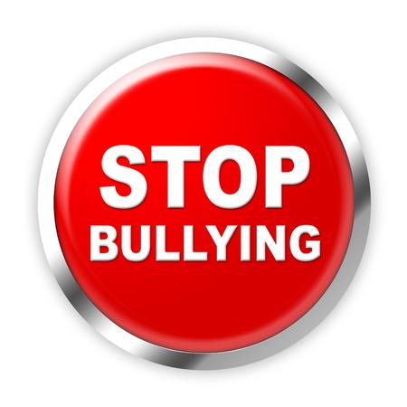 Red and white stop bullying press buttonの写真素材