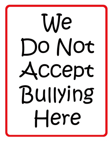 We do not accept bullying here black and red signの写真素材
