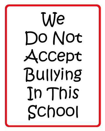 We do not accept bullying in this school red and black signの写真素材