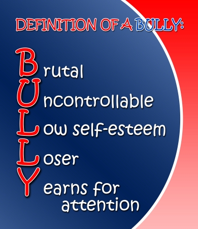 Blue and red Definition of a Bully posterの写真素材