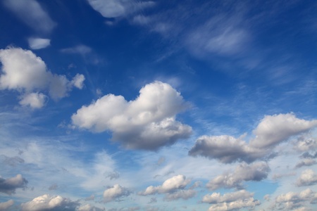 Beautiful formation of clouds on a blue skyの写真素材