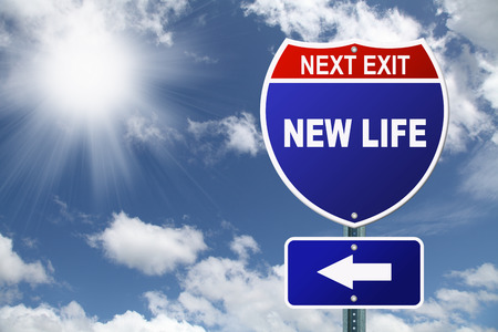Interstate sign New Lifeの写真素材