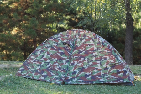 Tent in camping site at park.の写真素材