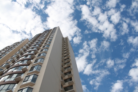 Buildings for residence with blue sky  