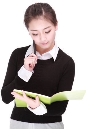 young businesswoman with penの写真素材