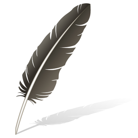 Realistic illustration of a feather quill penのイラスト素材
