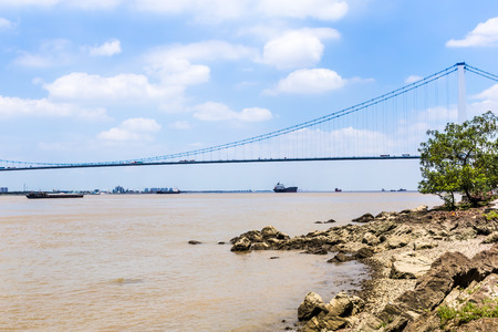 Wuxi Jiangyin Yangtze River Bridge, Jiangsu, Chinaの写真素材
