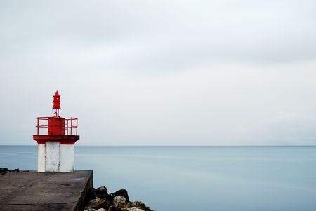 Long exposure before Cotinière lighthouse on Oleron island (France) の写真素材