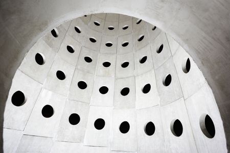 View inside the well of a modern underground car park の写真素材