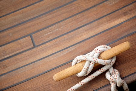 Tied up with a knot in a mooring rope 
