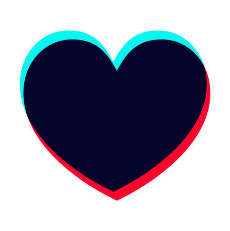Heart symbol with two multiple layers. Love and affection logo.のイラスト素材