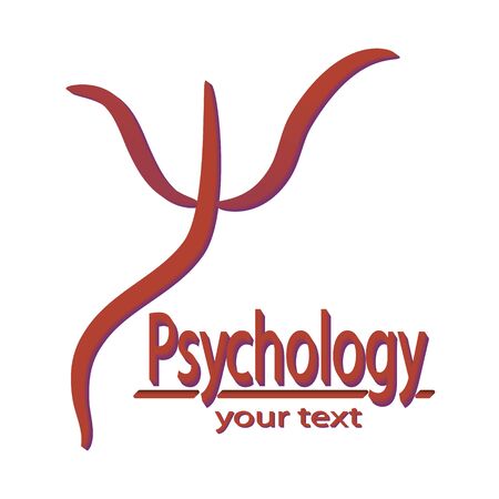 Psi Greek letter symbol. Inscription Psychology and space for your text.のイラスト素材