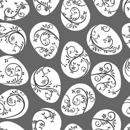 Seamless pattern. Easter eggs with decorative elegant ornament. It can be used for packaging, wrapping paper, textiles, greeting cards, design of ecological products. Eco eggs. Vectorのイラスト素材