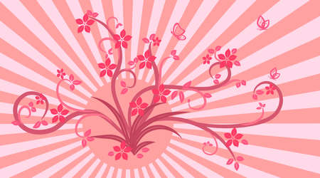 floral bouquet on grunge background card flowersのイラスト素材