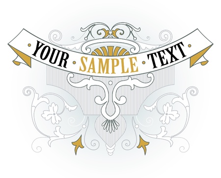 vintage gold emblemのイラスト素材