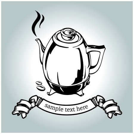 coffee pot labelのイラスト素材