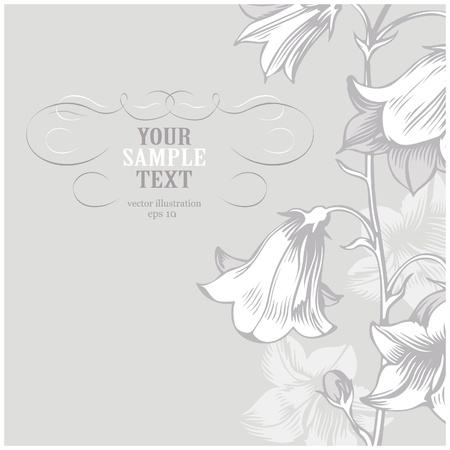 gray floral cardのイラスト素材