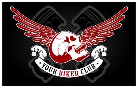 Skull wings labelのイラスト素材