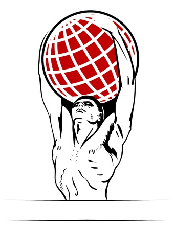 man holding earthのイラスト素材