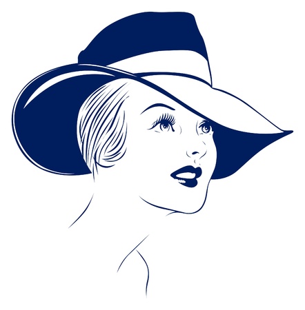 hat young women portrait のイラスト素材