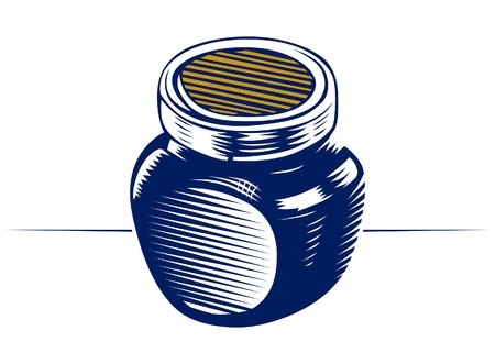 retro style glass honey bottleのイラスト素材