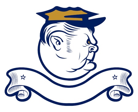 policeman officer angry face with capのイラスト素材