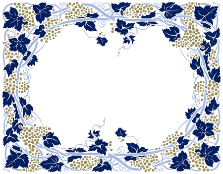grape branch frameのイラスト素材